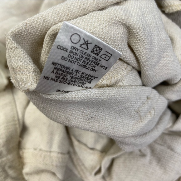 DIVINE HERITAGE XS Raglan Sleeve Utility Button-Down Jumpsuit Beige Linen Blend - Picture 12 of 16